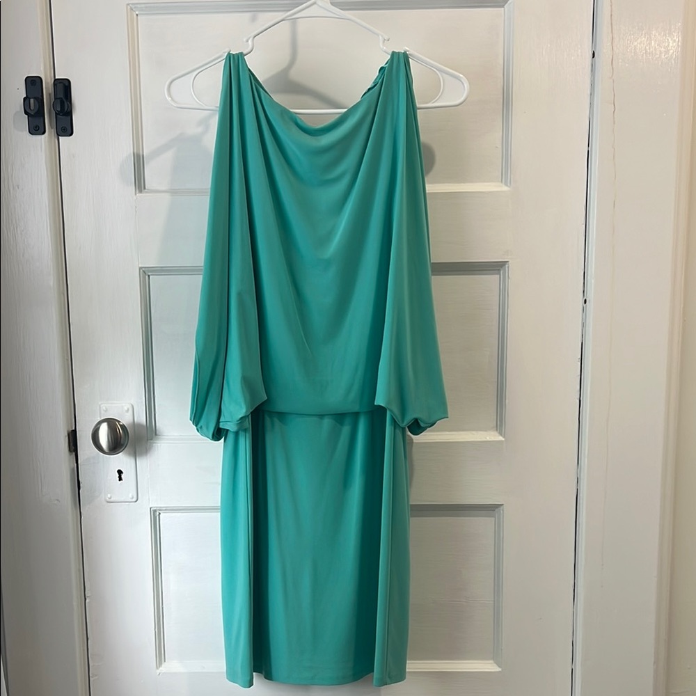Jessica Simpson Elegant Teal Draped Dress